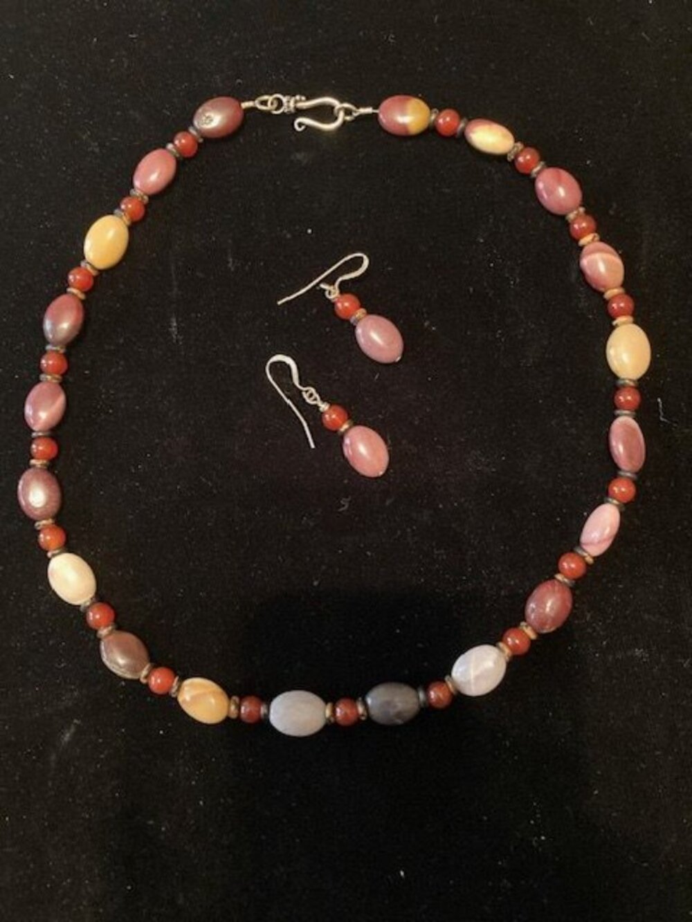 Multicolored Stone Beaded Necklace and Earring Set